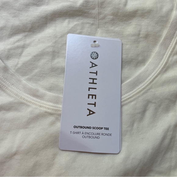 NWT! Athleta | White Outbound Scoop Tee | Size Medium - Picture 2 of 9